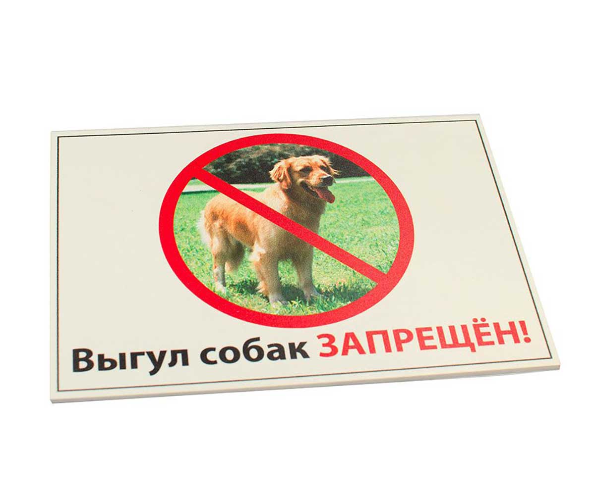 Табличка Выгул Собак Запрещен! Дарелэнд А5 14,8*21см 0039