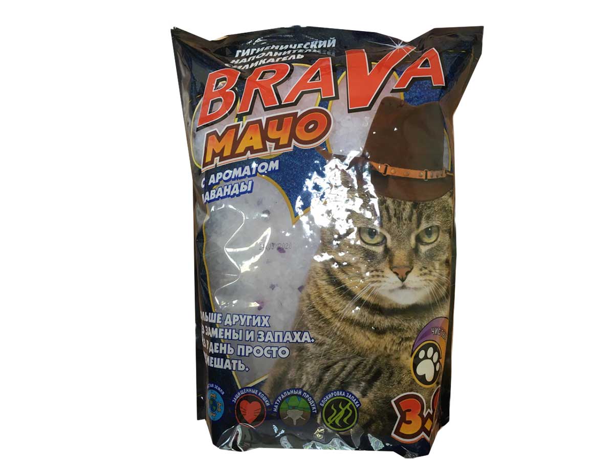 Наполнитель Для Кошачьего Туалета BraVa (Брава) Мачо Лаванда 3,8л (1*8)