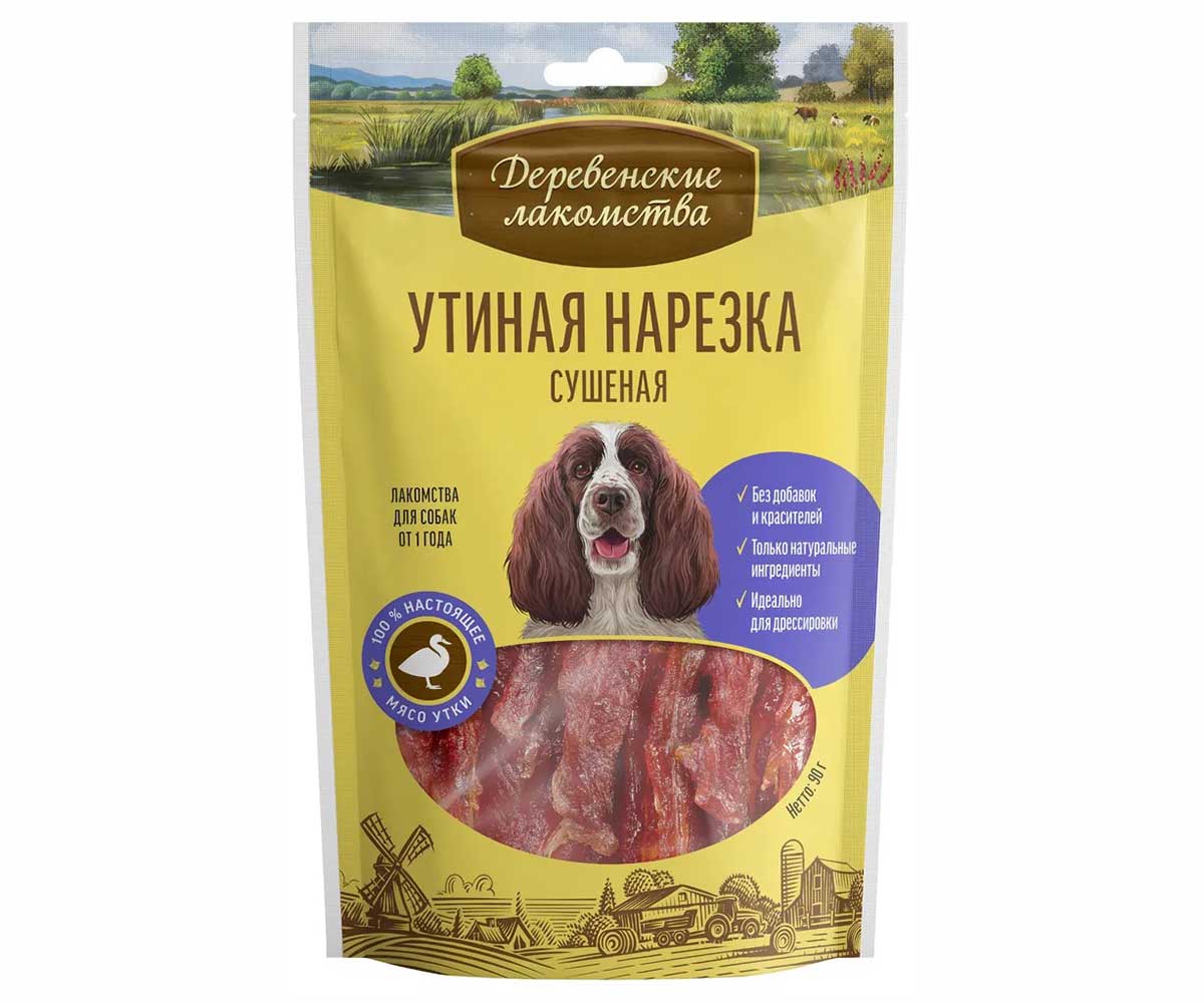 Лакомства Для Собак Деревенские Лакомства Нарезка Утиная 90г 79711212