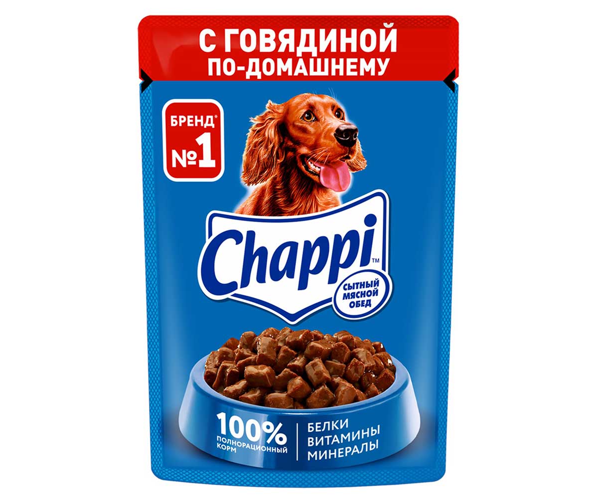 Влажный Корм Chappi (Чаппи) Для Собак Говядина По-Домашнему 85г (1*28)