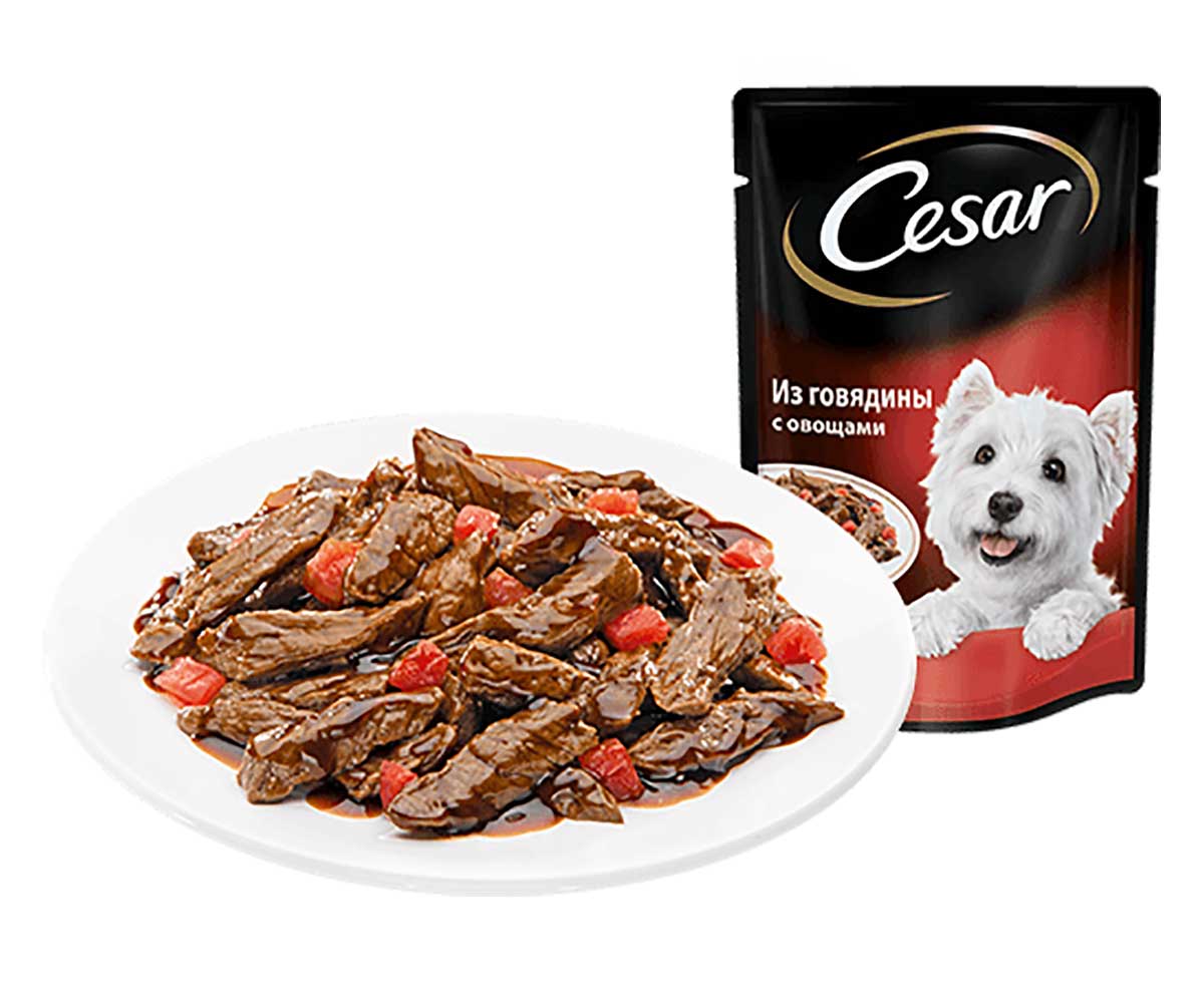 Влажный Корм Cesar (Цезарь) Для Собак Говядина и Овощи 85г (1*28)