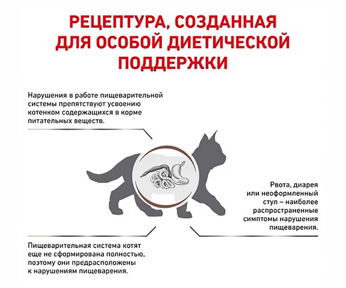 Лечебный Сухой Корм Royal Canin (Роял Канин) Для Котят При Заболеваниях Желудочно-Кишечного Тракта (ЖКТ) Gastrointestinal Kitten 2кг