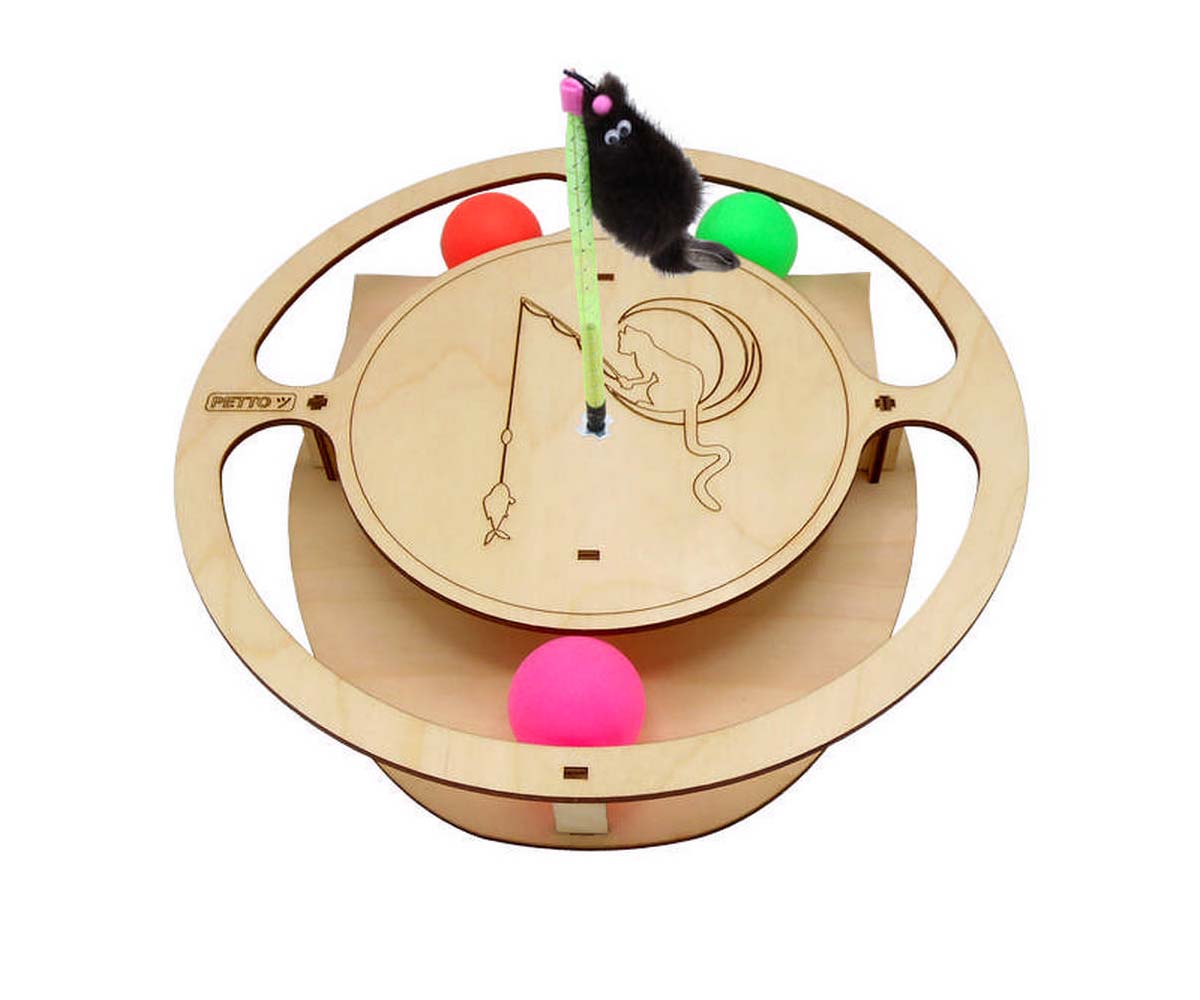 Игрушка Для Кошек Gosi (ГоСи) Игровой Трек Круг с Шариками и Игрушкой На Пружине 32*28*3,6см PETTO 07339