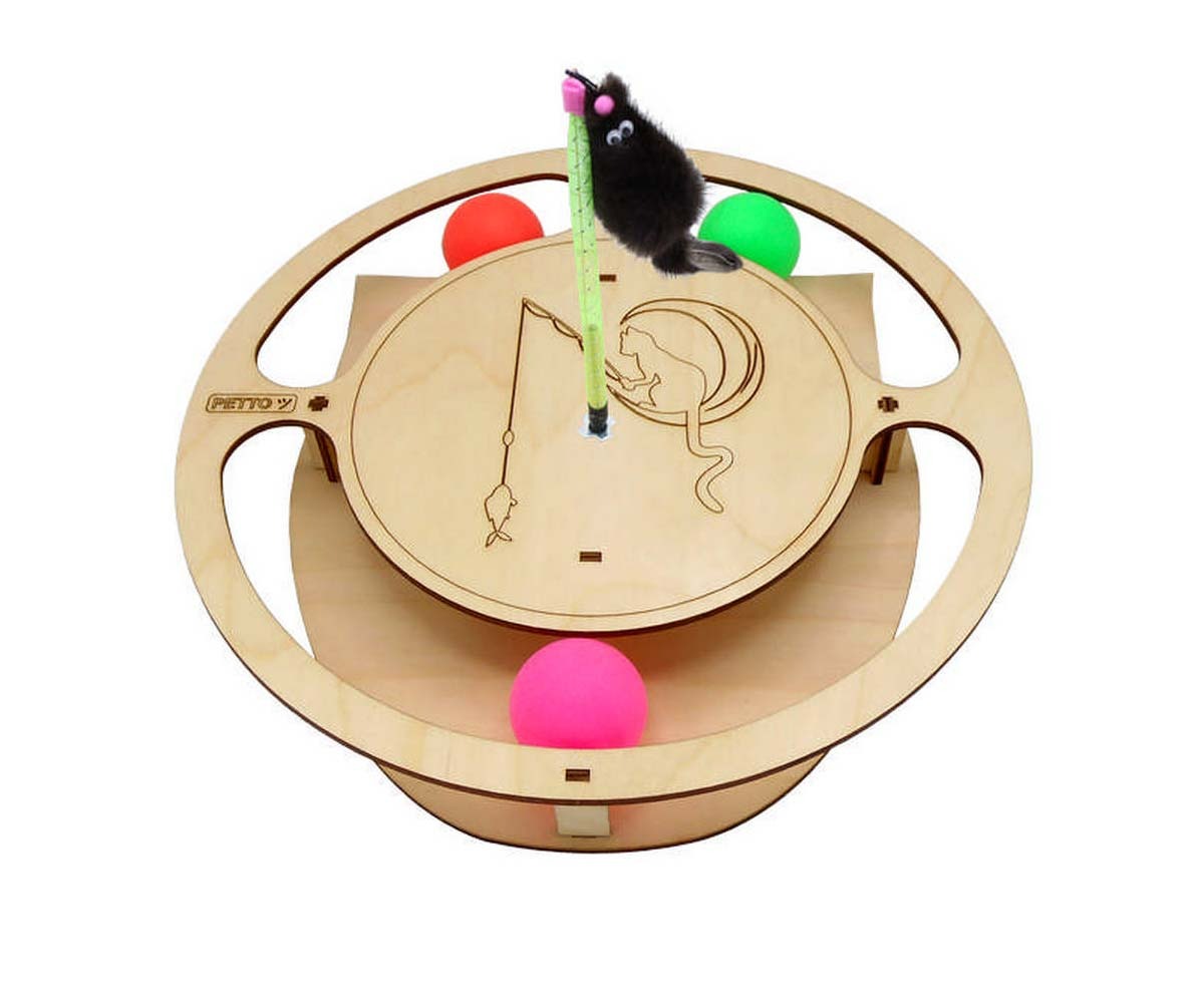 Игрушка Для Кошек Gosi (ГоСи) Игровой Трек Круг с Шариками и Игрушкой На Пружине 32*28*3,6см PETTO 07339