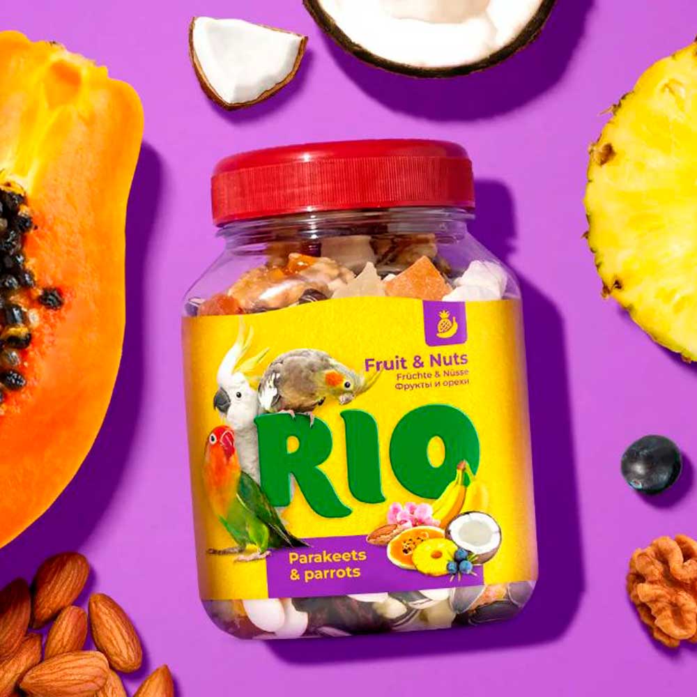 Лакомство Rio (Рио) Для Средних и Крупных Попугаев Фруктово-Ореховая Смесь 160г