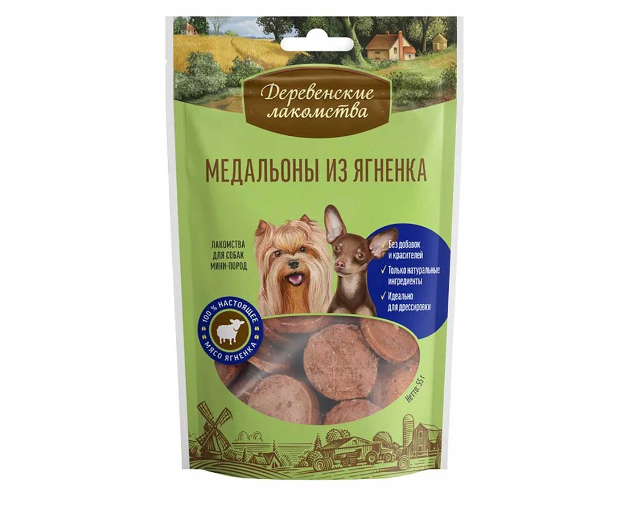 Лакомства Для Собак Деревенские Лакомства Медальоны Из Ягненка 55г 79711519