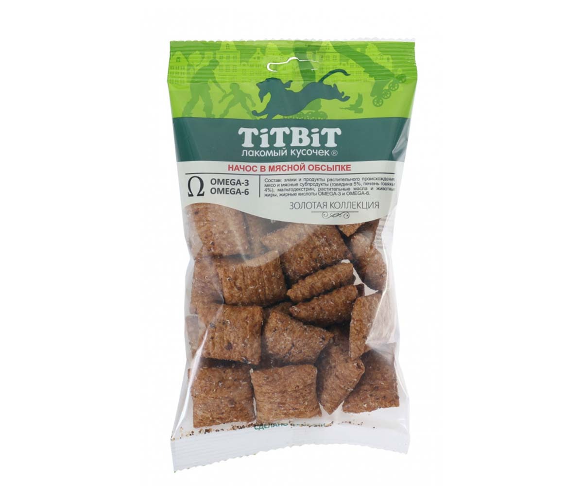 Лакомство Для Собак TiTBiT (Титбит) Золотая Коллекция Начос в Мясной Обсыпке 75г 018798