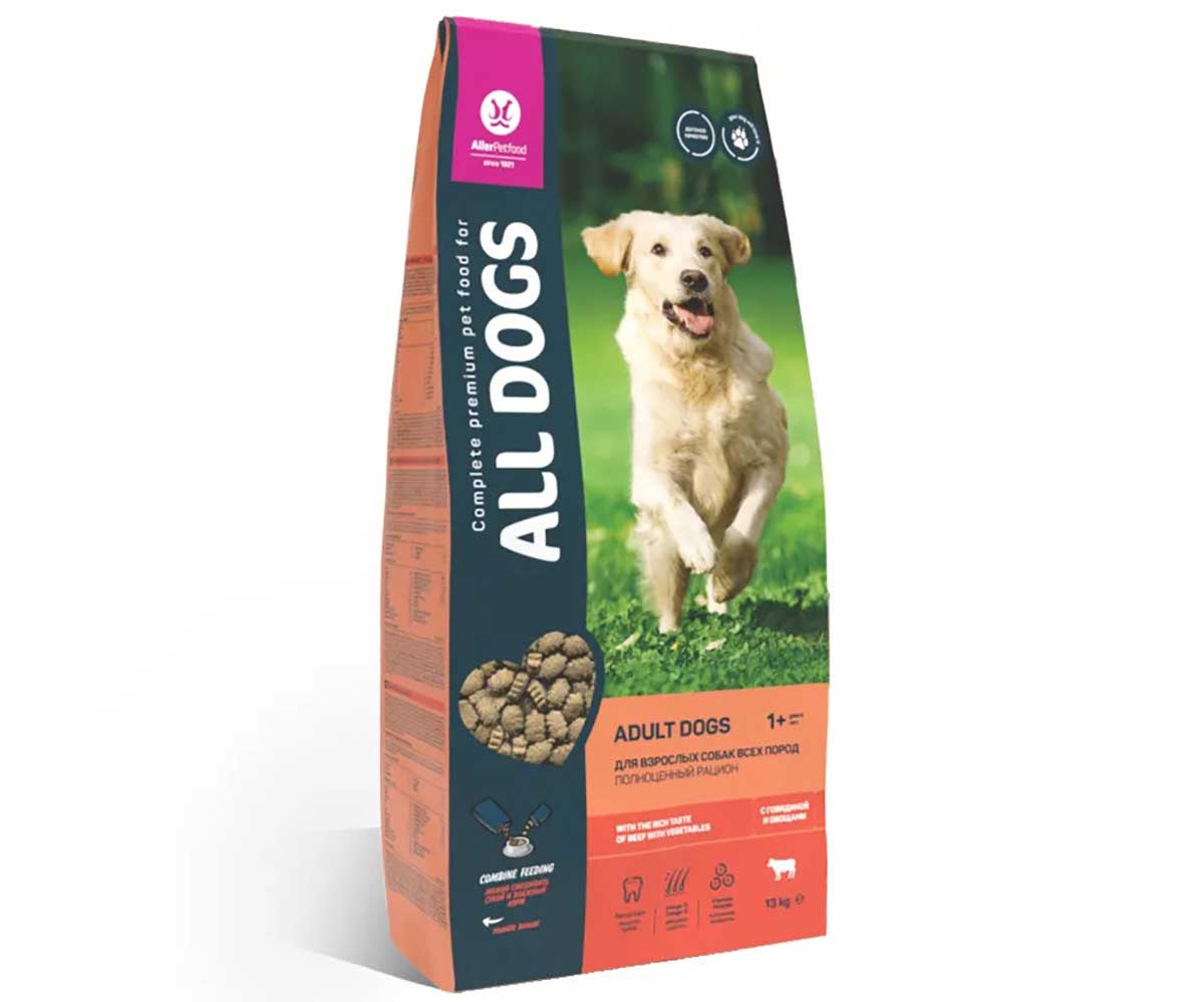 Сухой Корм All Dogs (Олл Догс) Для Собак Говядина и Овощи 13кг