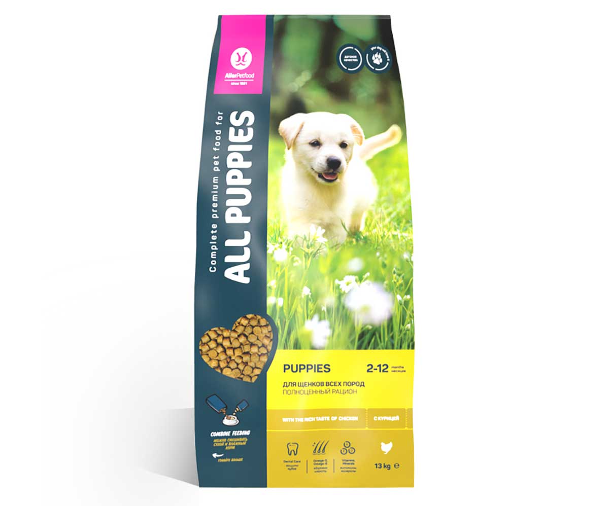 Сухой Корм All Puppies (Олл Паппис) Для Щенков Всех Пород Курица 13кг