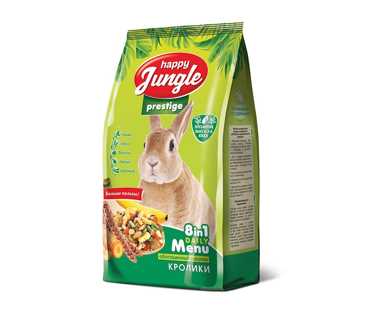 Корм Для Кроликов Happy Jungle (Хеппи Джангл) Prestige 500г J401