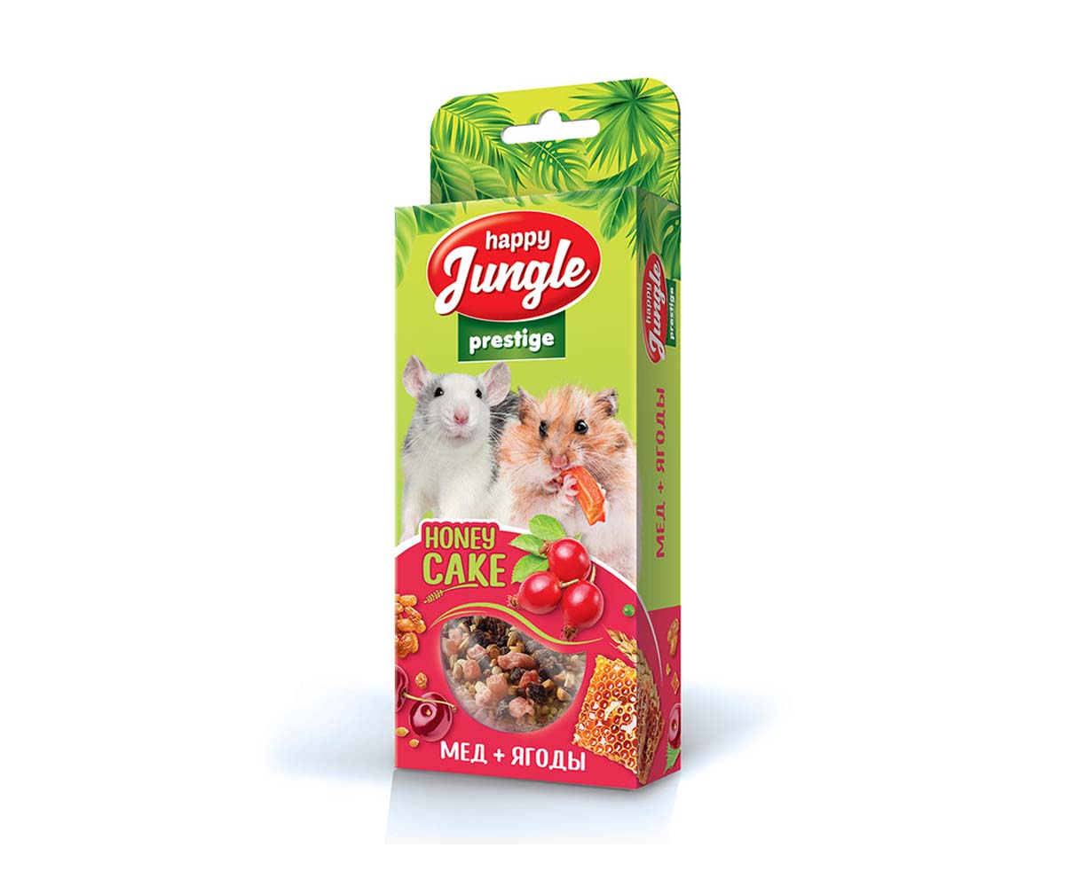 Happy Jungle (Хэппи Джангл) Престиж Мед и Ягоды Лакомство Для Грызунов Корзиночки 85г 3шт J503 (1*20)