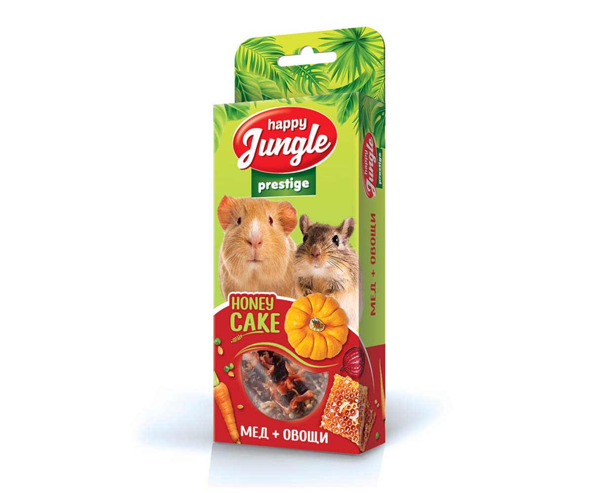 Happy Jungle (Хэппи Джангл) Престиж Мед/Овощи Лакомство Для Грызунов Корзиночки 85г 3шт J505 (1*20)