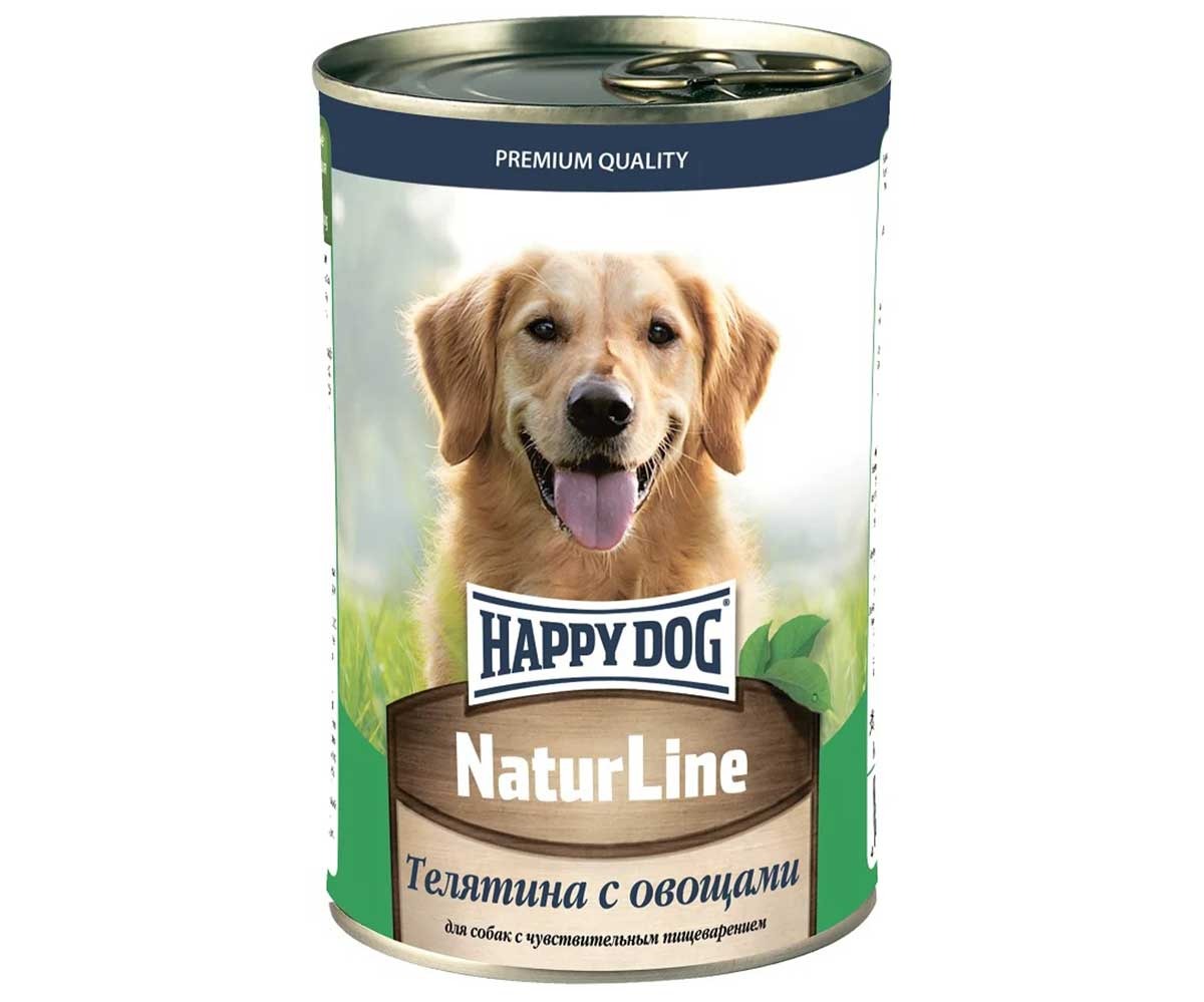 Консервы Для Собак Happy Dog (Хэппи Дог) Телятина и Овощи Фарш Natur Line 410г (1*20) 72245