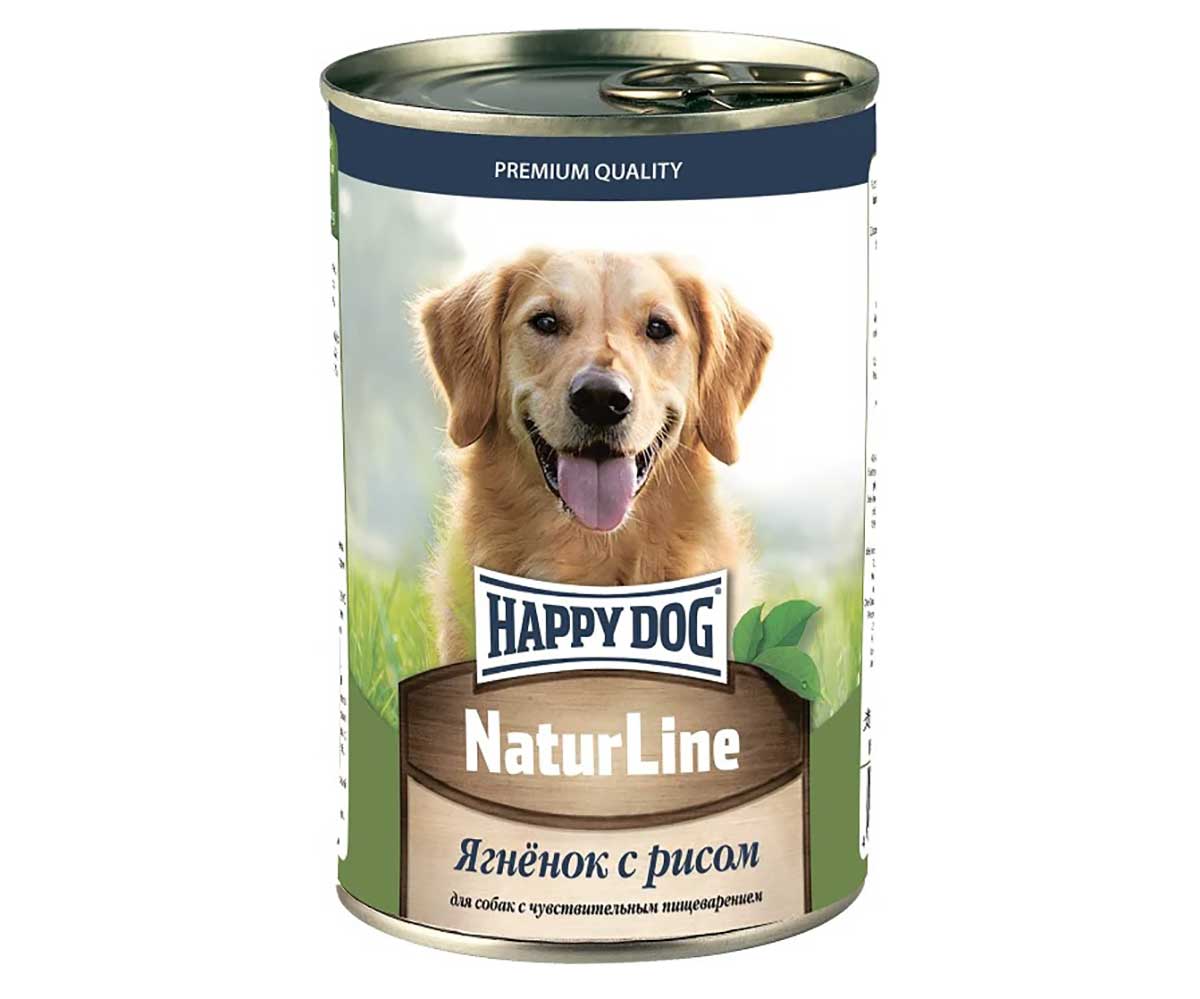 Консервы Для Собак Happy Dog (Хэппи Дог) Ягненок и Рис Фарш Natur Line 410г (1*20) 72248