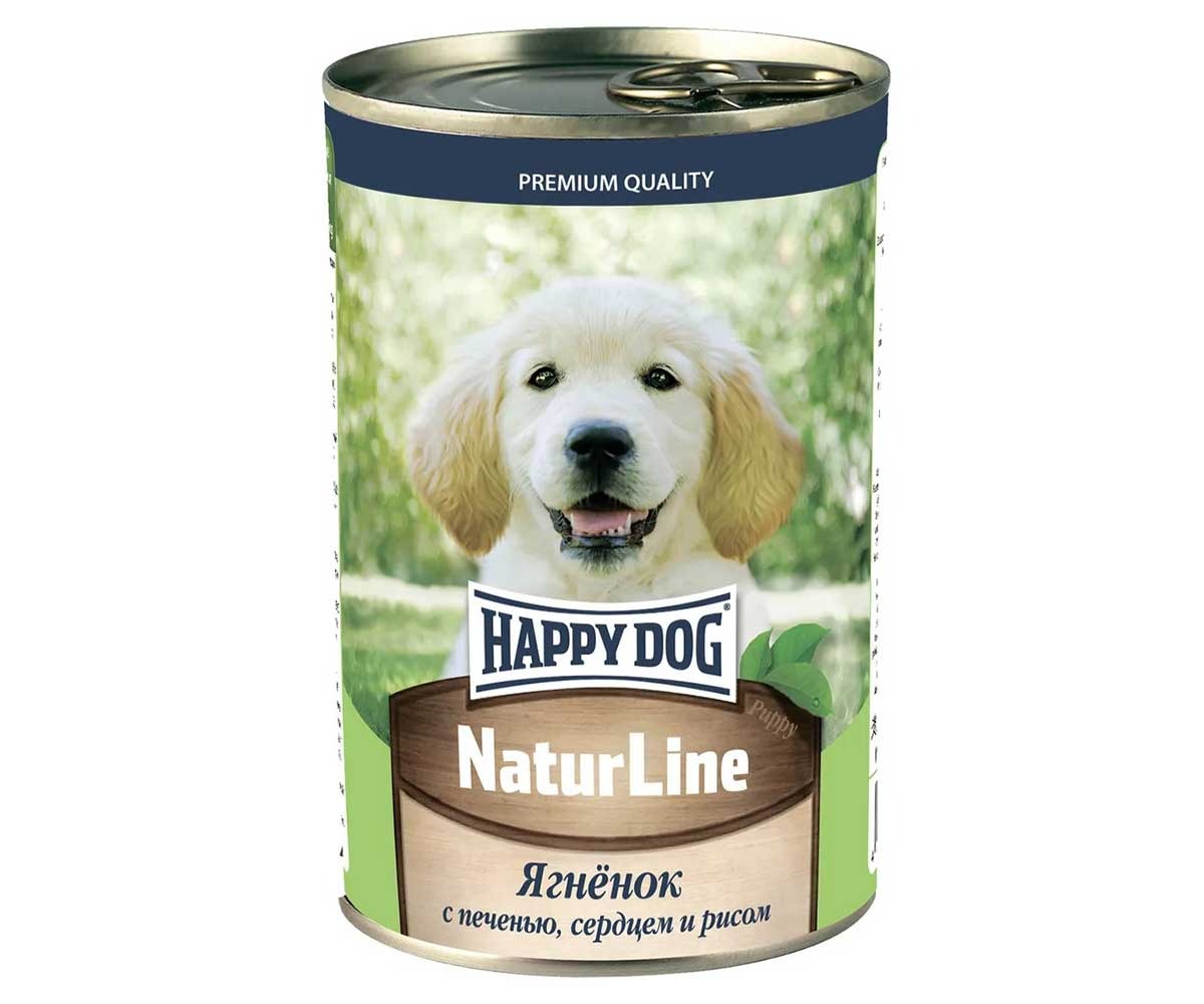Консервы Для Щенков Happy Dog (Хэппи Дог) Ягненок Печень Сердце и Рис Natur Line 410г (1*20) 72240