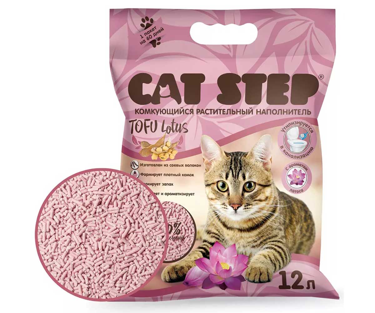 Наполнитель Для Кошачьего Туалета Cat Step (Кэт Стэп) Tofu Lotus 12л Комкующийся Растительный 20333007