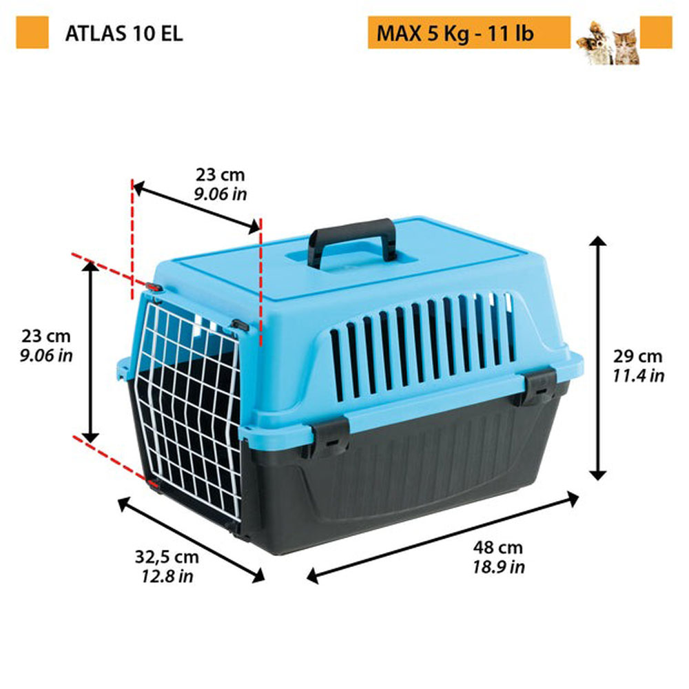 Переноска Ferplast (Ферпласт) Atlas El-10 Для Кошек Собак Без Аксессуаров 73007799epb3 Голубой