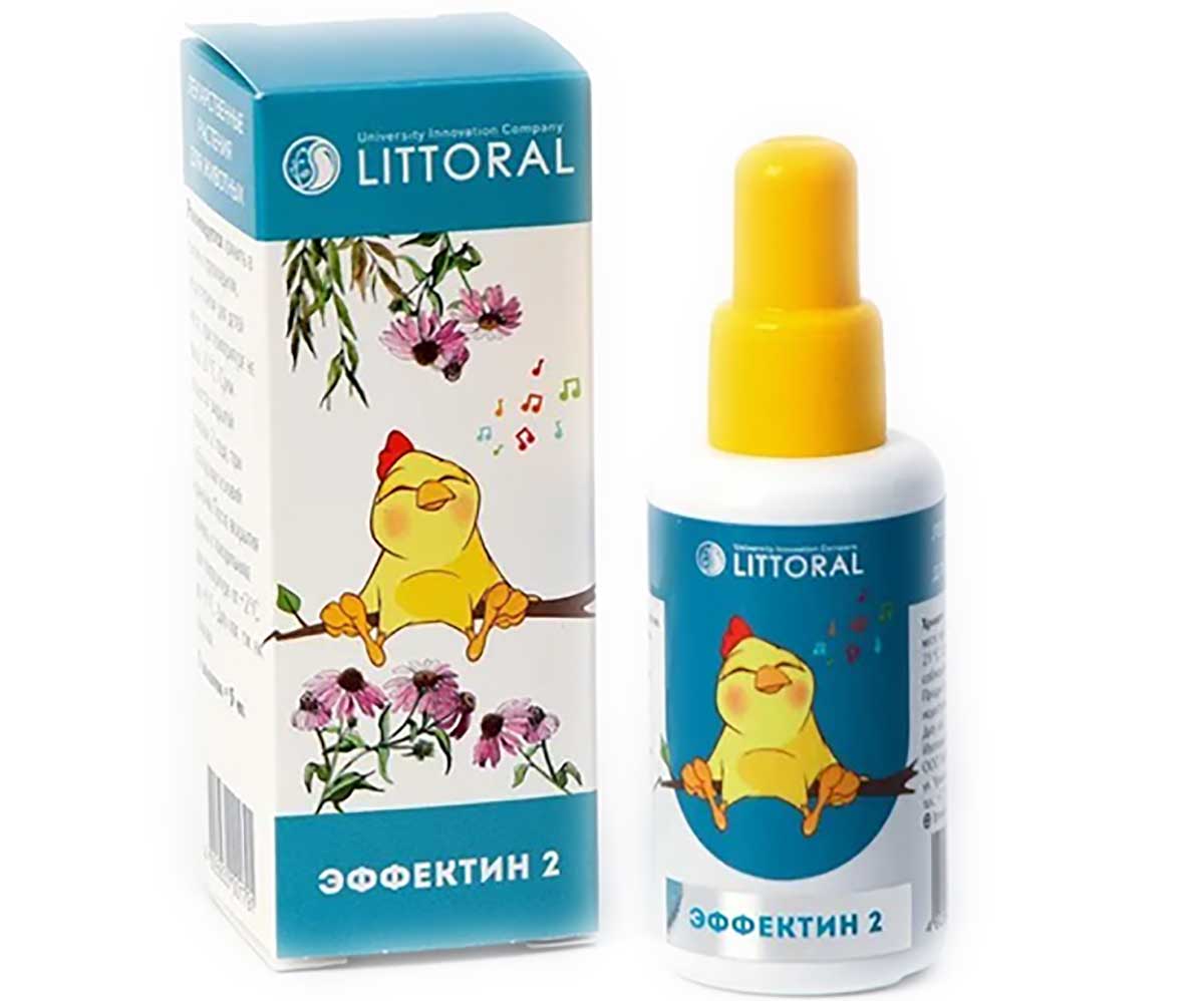 LITTORAL (Литораль) Лечебные Травы  Эффектин-2 Для Птиц 50мл
