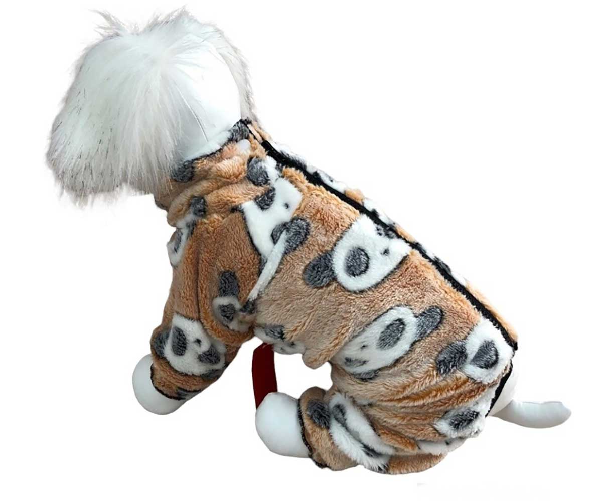 Комбинезон Для Собак Мелких Пород Pet Fashion (Пет Фешн) Panda Street 18 Мальчик Плюш Бежевый