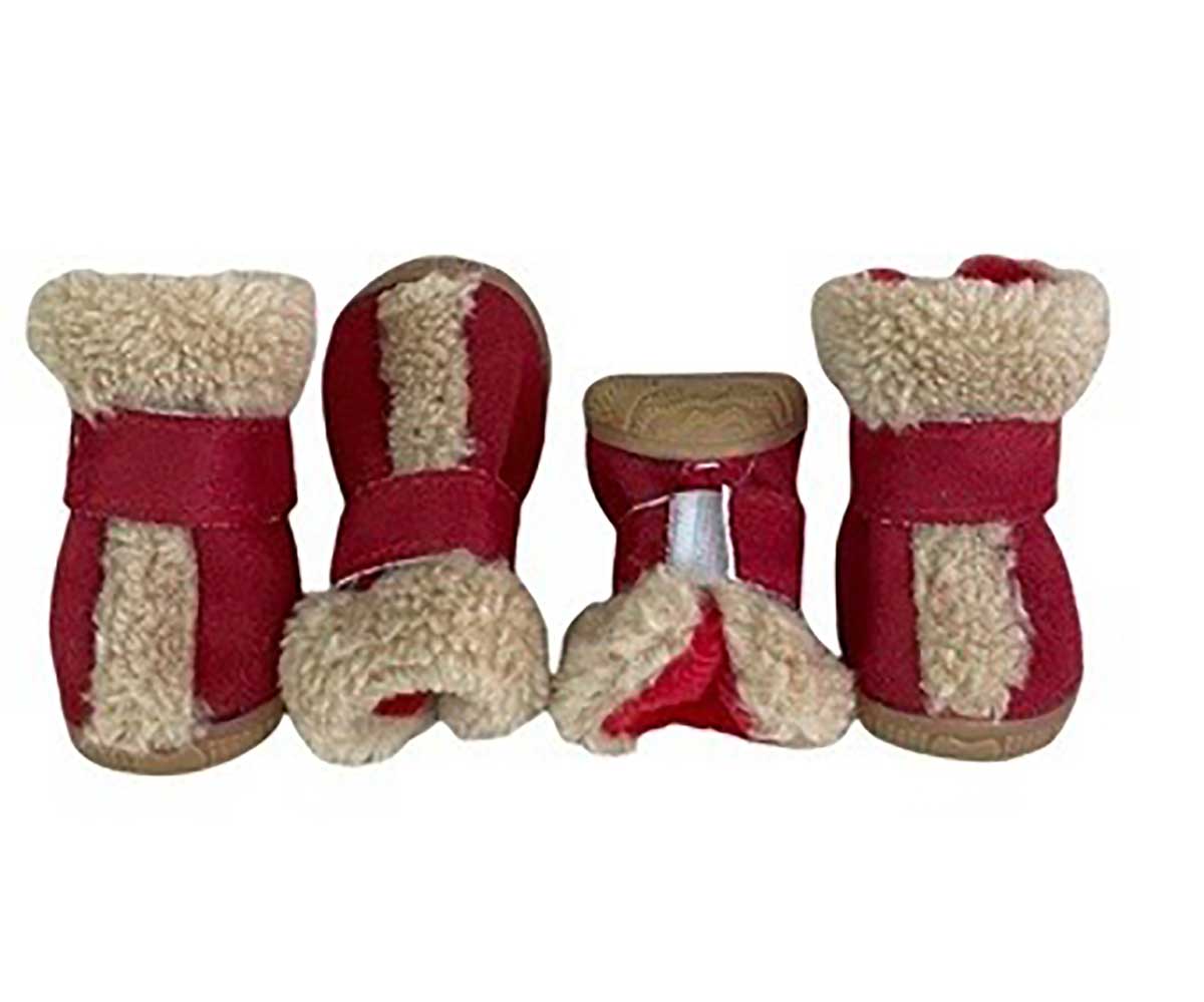 Угги Для Собак Миниатюрных Пород Pet Fashion (Пет Фешн) 1 Мех Красные