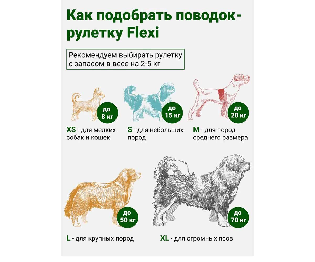 Рулетка Для Собак Средних Пород Flexi (Флекси) Design M 5м До 25кг Лента Черный и Синий