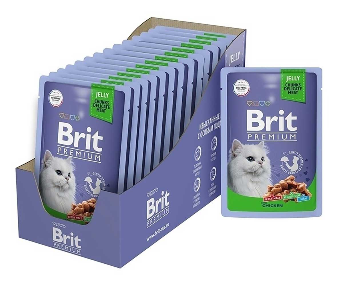 Влажный Корм Brit (Брит) Для Кошек Цыпленок в Желе Premium 85г (1*24) 5050161