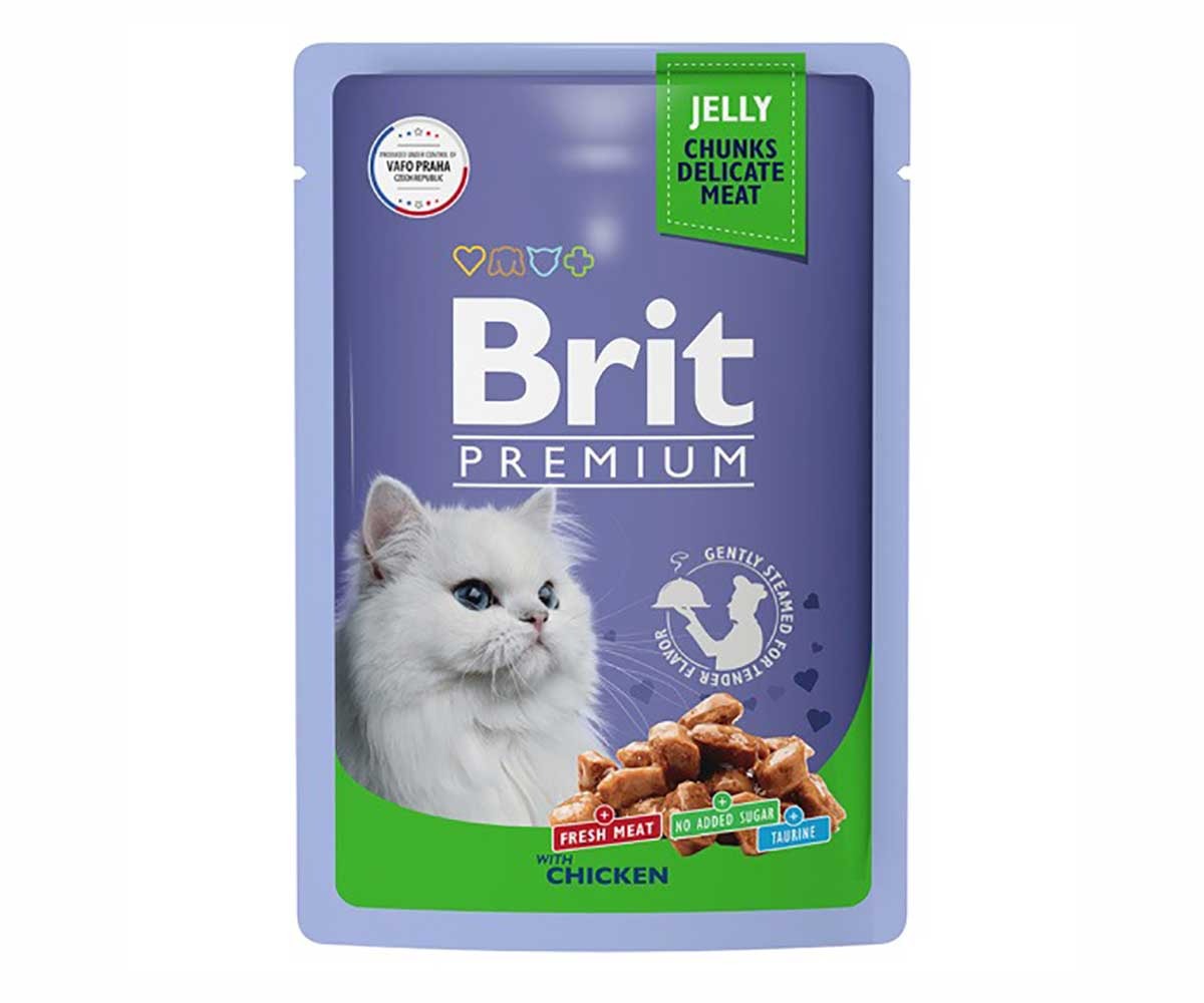 Влажный Корм Brit (Брит) Для Кошек Цыпленок в Желе Premium 85г (1*24) 5050161