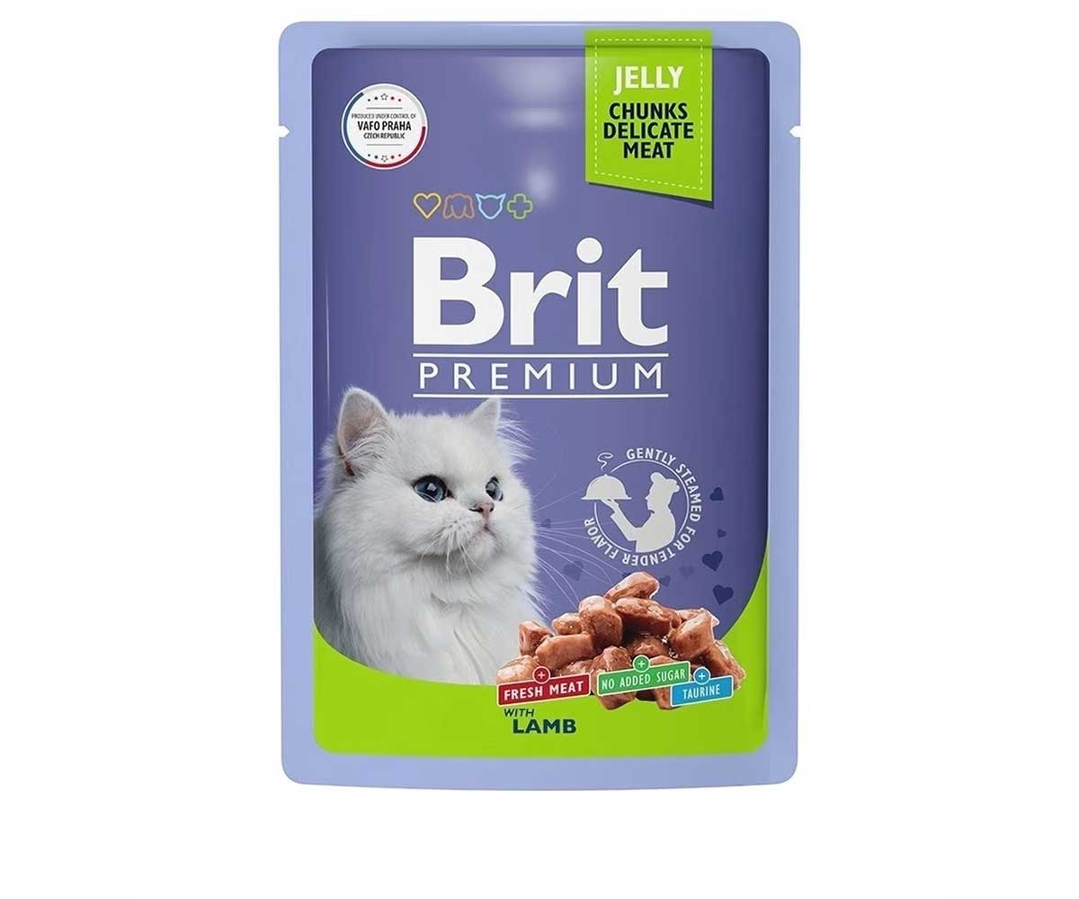 Влажный Корм Brit (Брит) Для Кошек Ягненок в Желе Premium 85г (1*24) 5050147