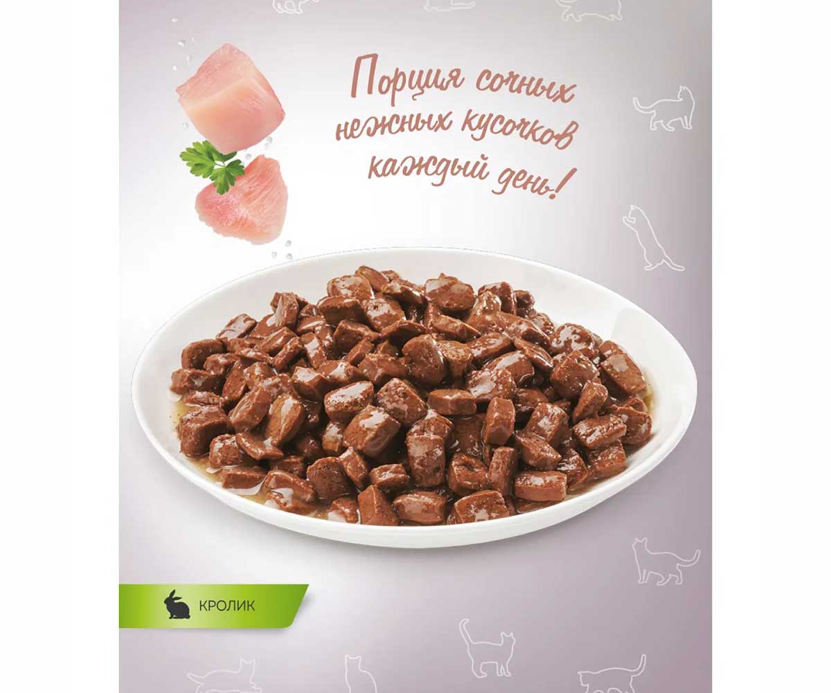 Влажный Корм Zoogurman (Зоогурман) Для Стерилизованных Кошек Кролик Кусочки в Соусе 85г 8078