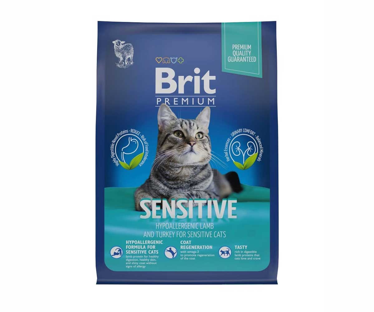 Сухой Корм Brit (Брит) Для Кошек с Чувствительным Пищеварением Ягненок и Индейка Premium Cat Sensitive 400г 5049196