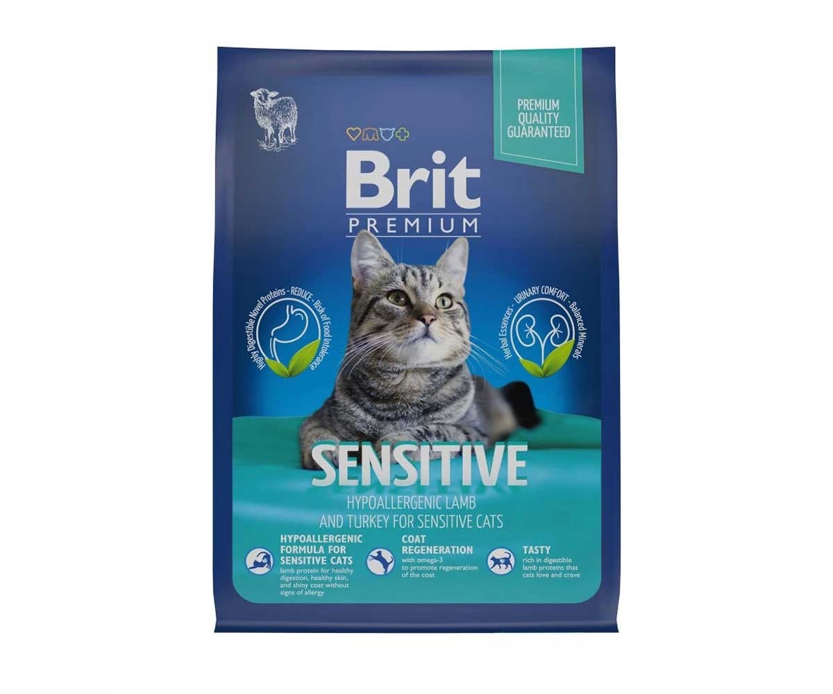 Сухой Корм Brit (Брит) Для Кошек с Чувствительным Пищеварением Ягненок и Индейка Premium Cat Sensitive 400г 5049196