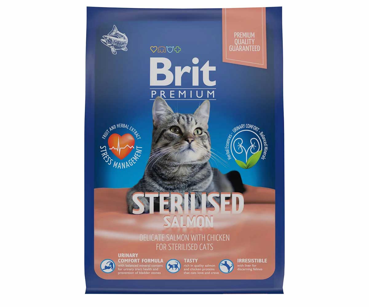 Сухой Корм Brit (Брит) Для Стерилизованных Кошек Лосось и Курица Premium Cat Sterilized Salmon & Chicken 400г5049356