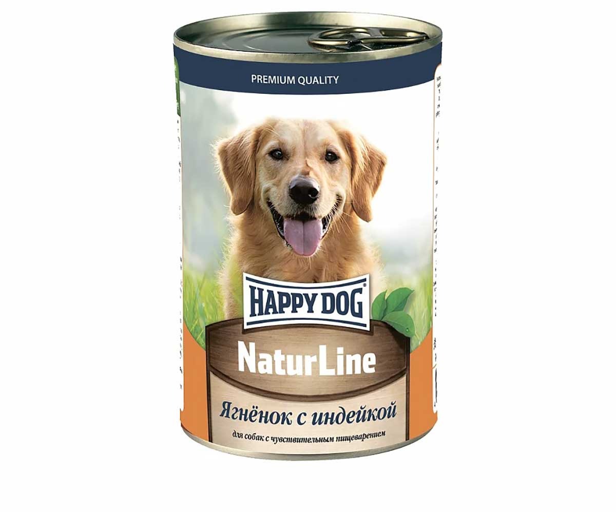Консервы Happy Dog (Хэппи Дог) Для Собак Ягненок и Индейка Natur Line 410г (1*20) 72243