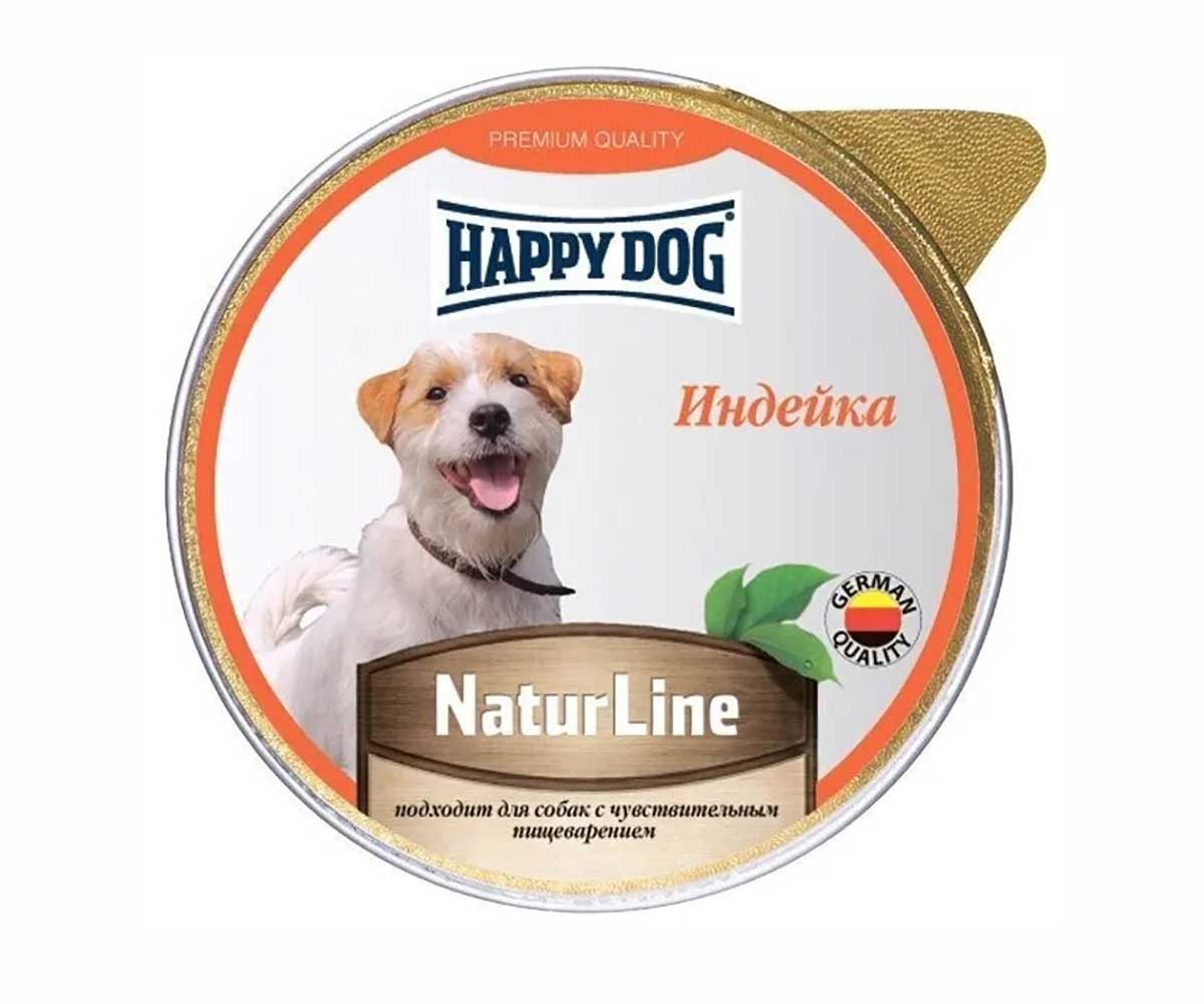 Консервы Happy Dog (Хэппи Дог) Для Собак Мелких Пород с Чувствительным Пищеварением Индейка Паштет Natur Line 125г 72255