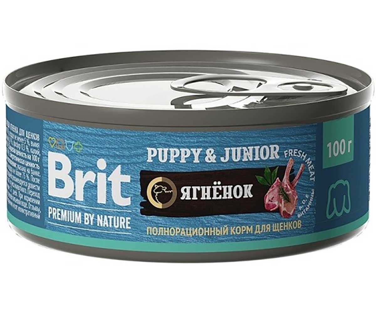Консервы Brit (Брит) Для Щенков Ягненок Premium By Nature 100г 5048939