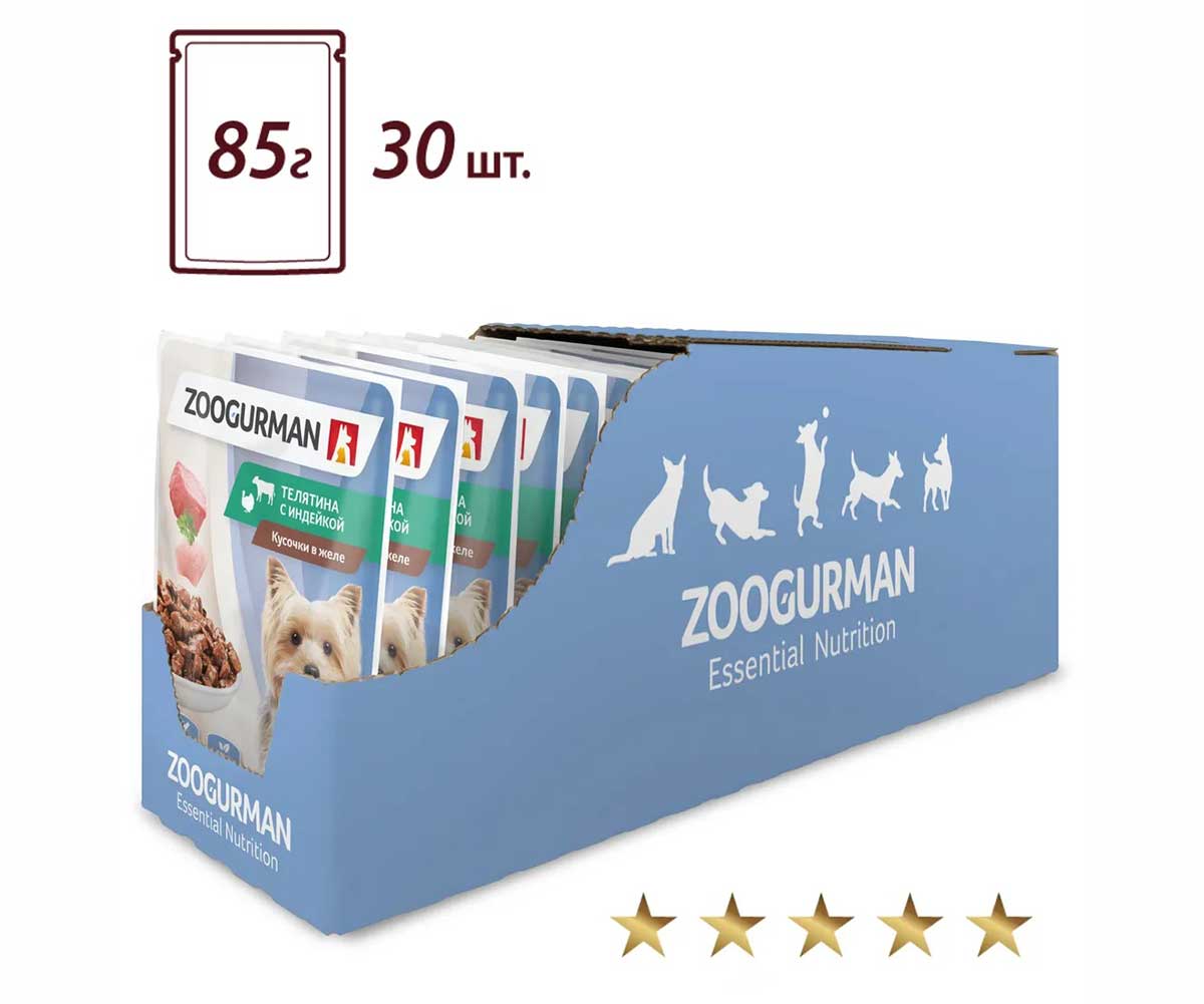 Влажный Корм Zoogurman (Зоогурман) Для Собак Телятина и Индейка 85г 1136
