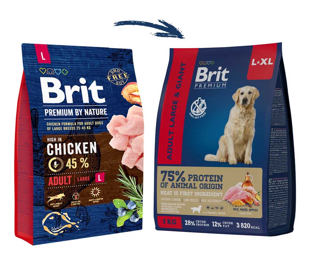 Сухой Корм Brit (Брит) Для Собак Крупных и Гигантских Пород Курица Premium Dog Adult Large & Giant 3кг 5049998