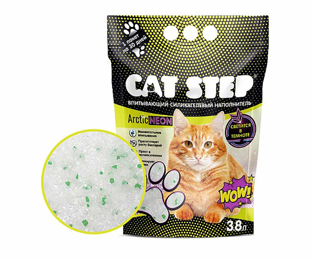 Наполнитель Cat Step (Кэт Степ) 3,8л Arctic Neon Силикагель 20363021