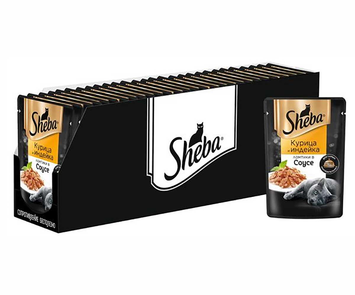 Влажный Корм Sheba (Шеба) Для Кошек Курица и Индейка Ломтики 75г (1*28)