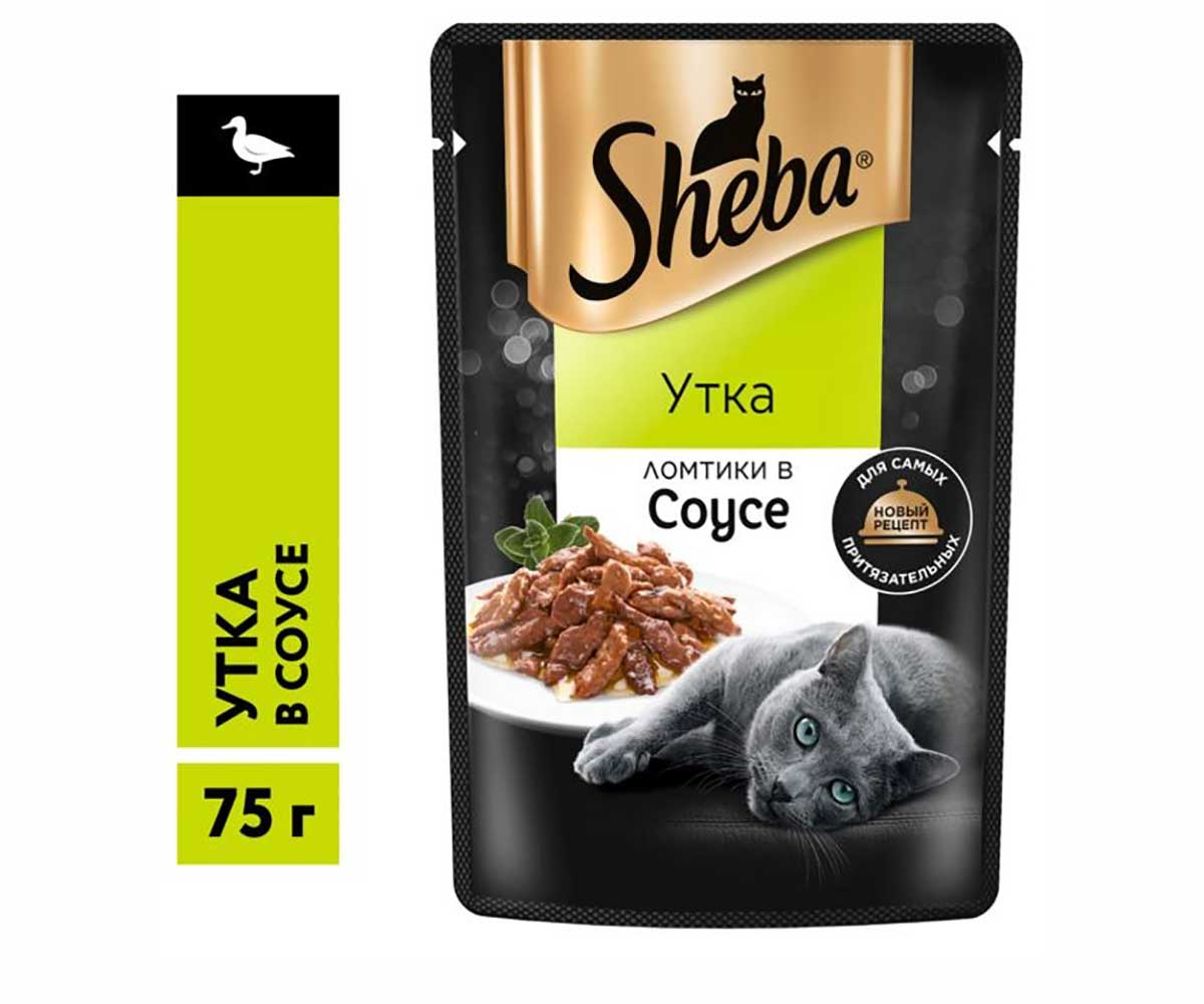 Влажный Корм Sheba (Шеба) Для Кошек Утка в Соусе Ломтики 75г (1*28)