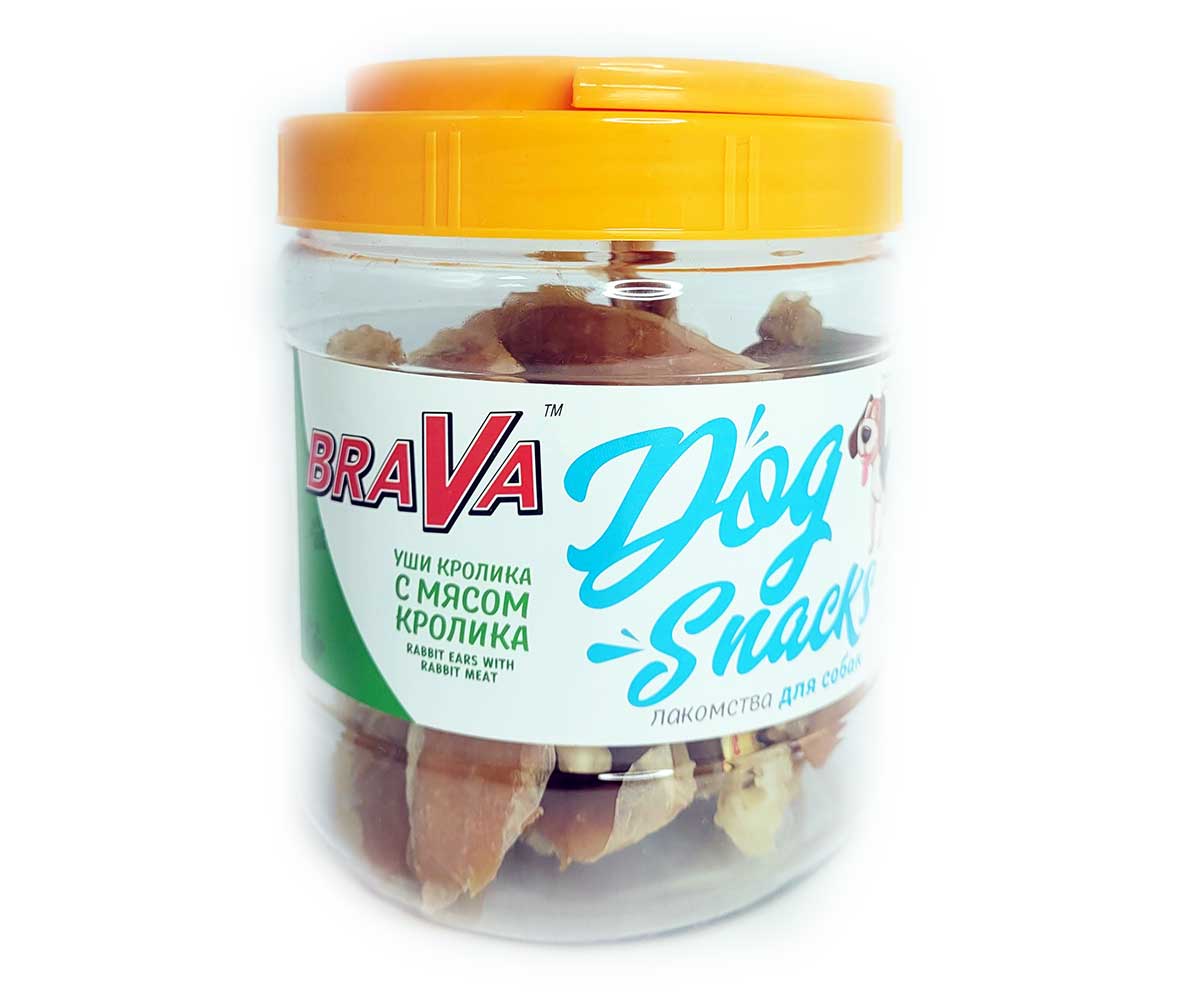 Лакомство Brava (Брава) Для Собак Уши Кролика с Мясом Кролика 450г