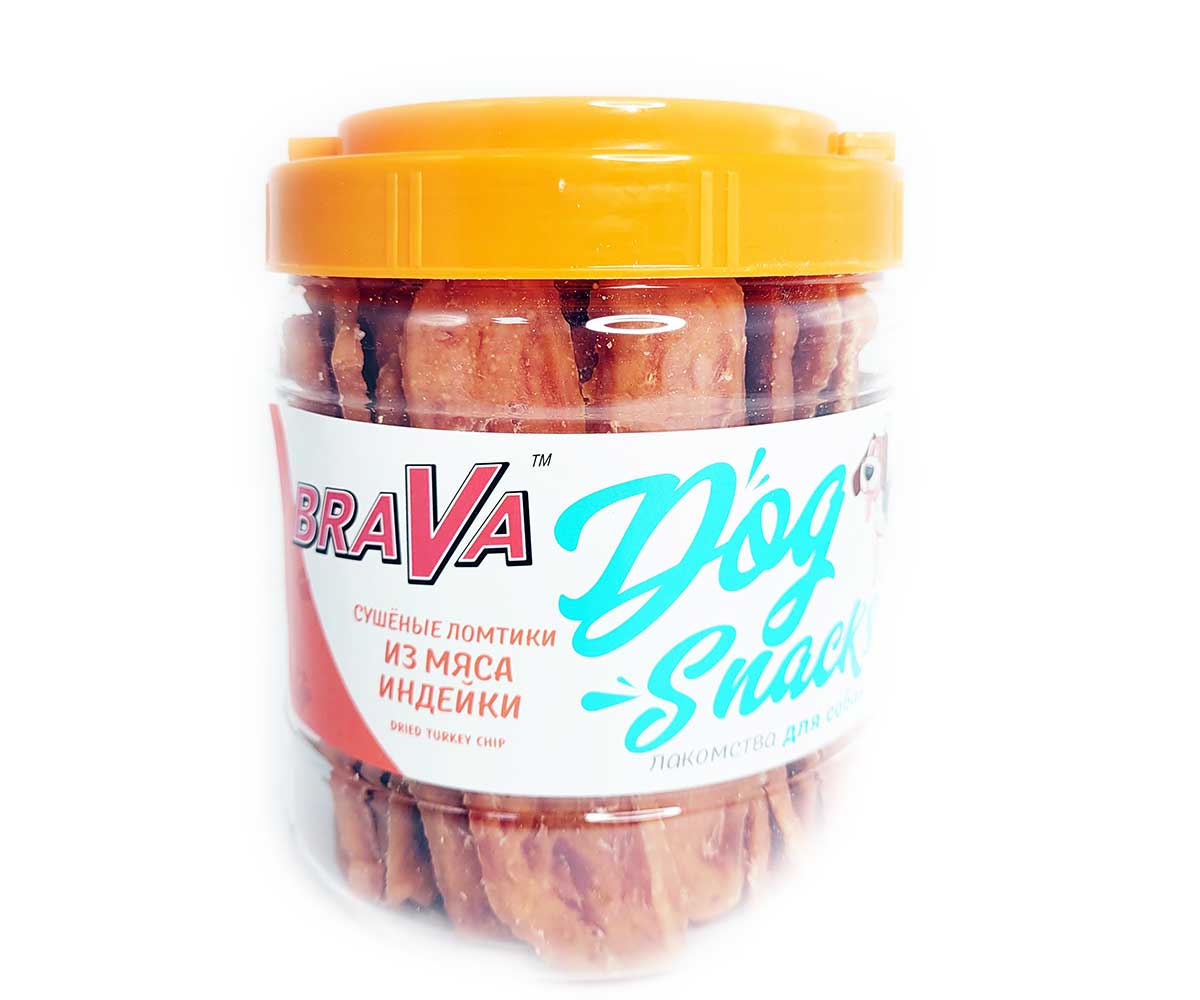 Лакомство Brava (Брава) Для Собак Сушеные Ломтики Из Мяса Индейки 700г /12/