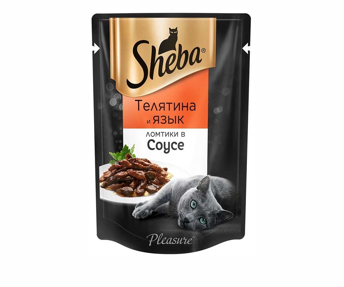 Влажный Корм Sheba (Шеба) Для Кошек Телятина и Язык Ломтики 75г (1*28)