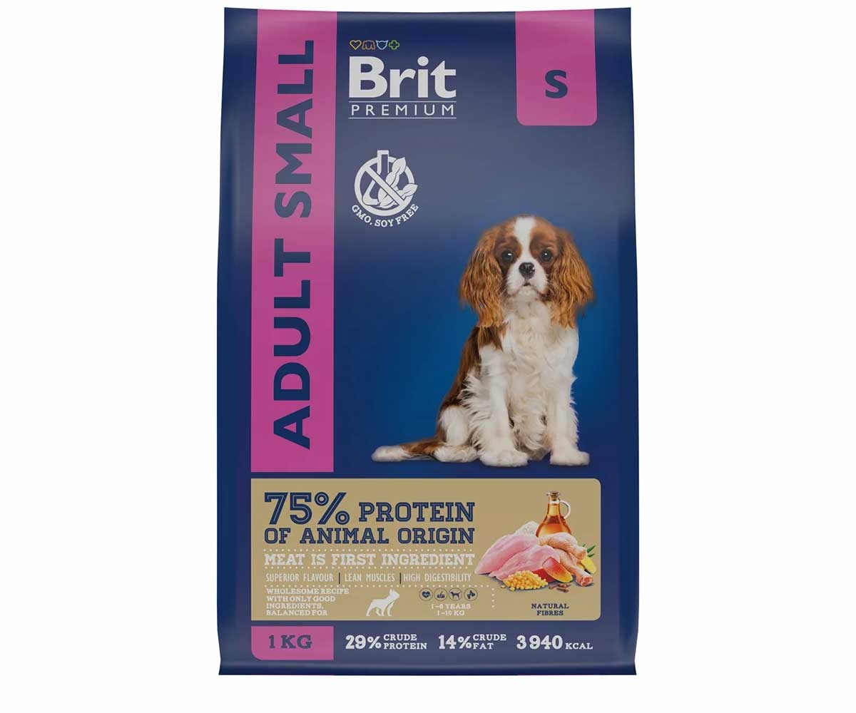 Сухой Корм Brit (Брит) Для Собак Мелких Пород Курица Premium Dog Adult Small 1кг 5049899