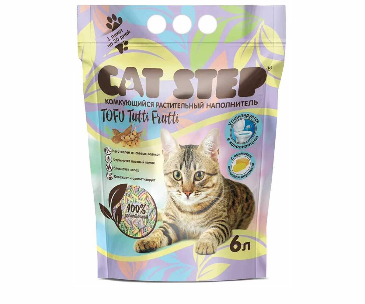 Наполнитель Для Кошачьего Туалета Cat Step (Кэт Степ) Tofu Tuffi Frutti Комкующийся Растительный 6л 20333013