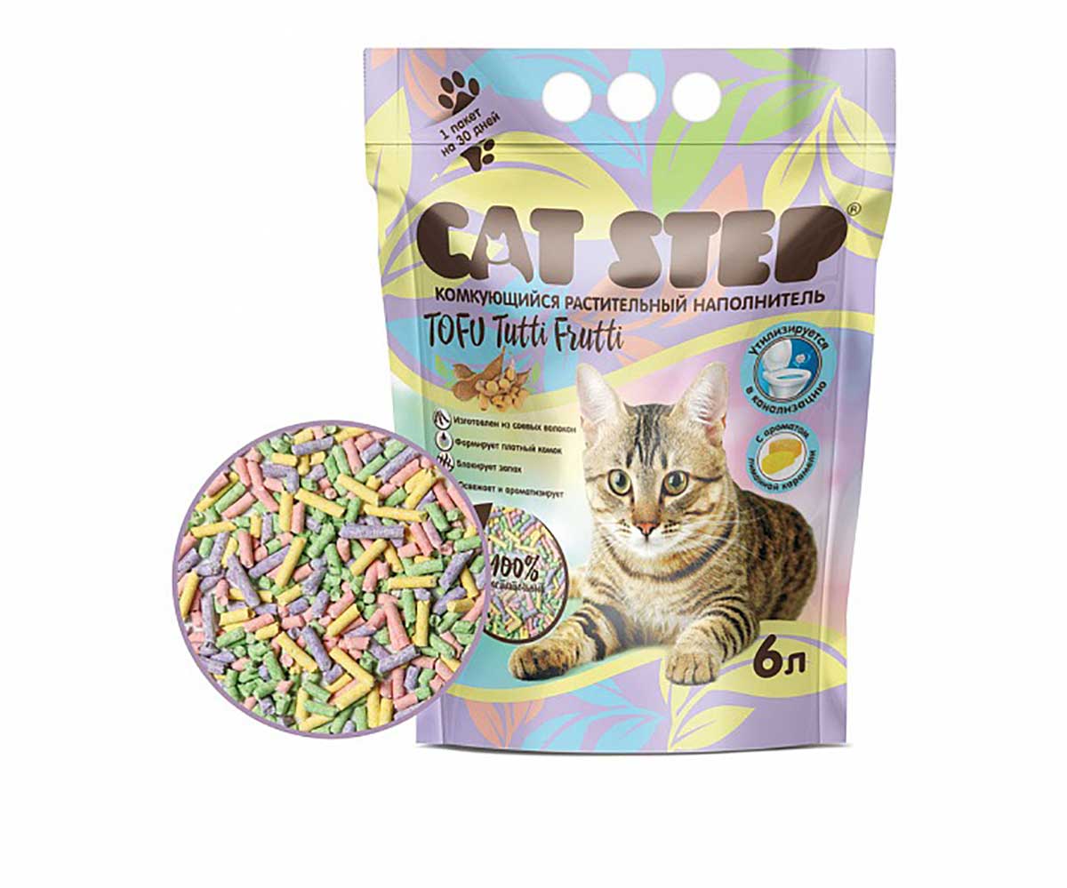 Наполнитель Для Кошачьего Туалета Cat Step (Кэт Степ) Tofu Tuffi Frutti Комкующийся Растительный 6л 20333013