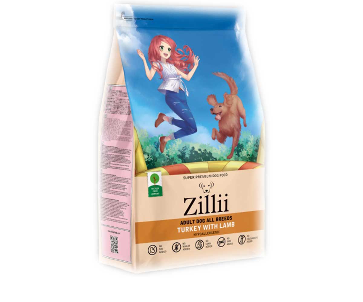 Сухой Корм Zillii (Зилли) Для Собак Индейка и Ягненок Adult Dog 800г 5658040 (*12)