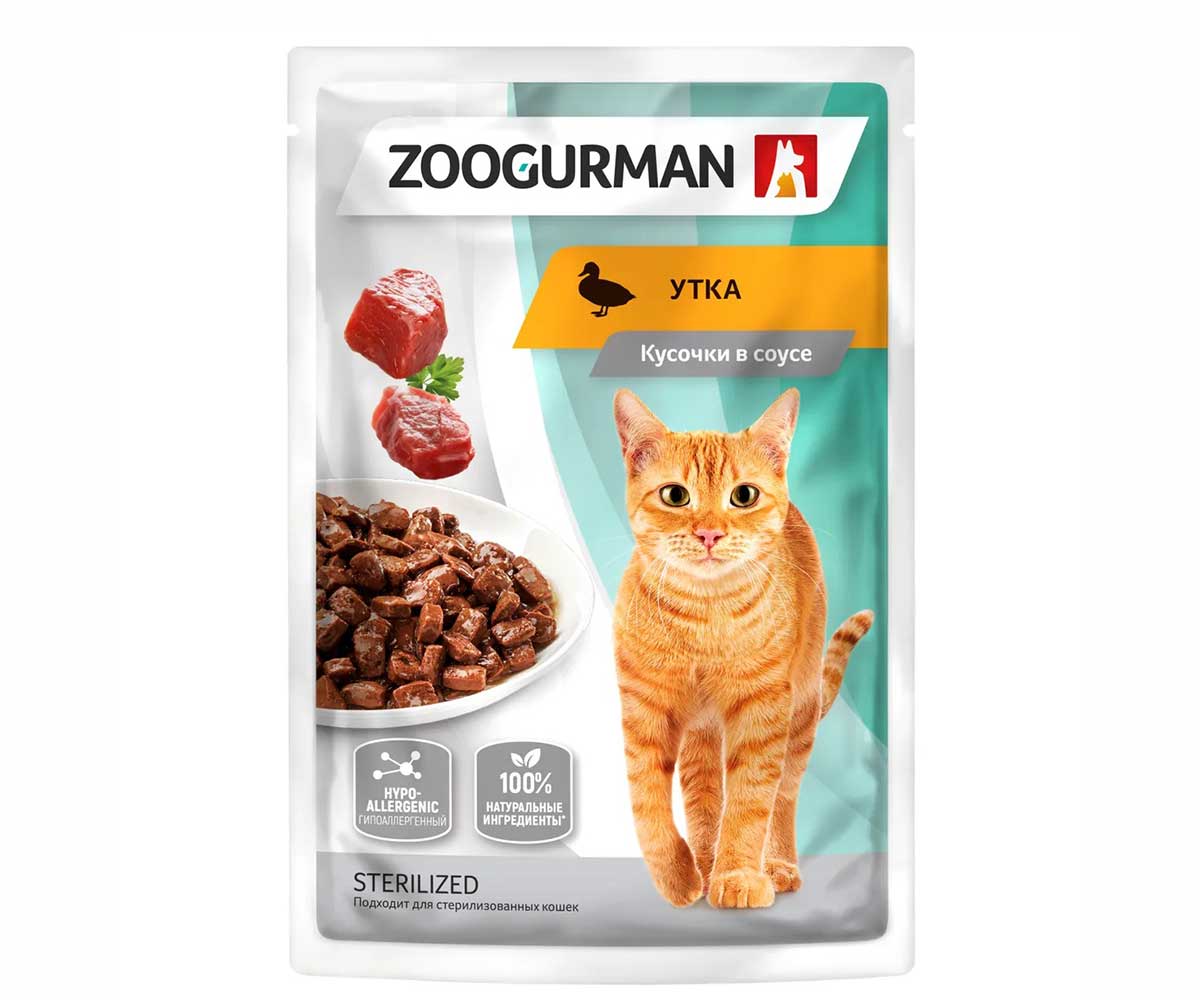 Влажный Корм Zoogurman (Зоогурман) Для Стерилизованных Кошек Утка 85г (1*30) 7880