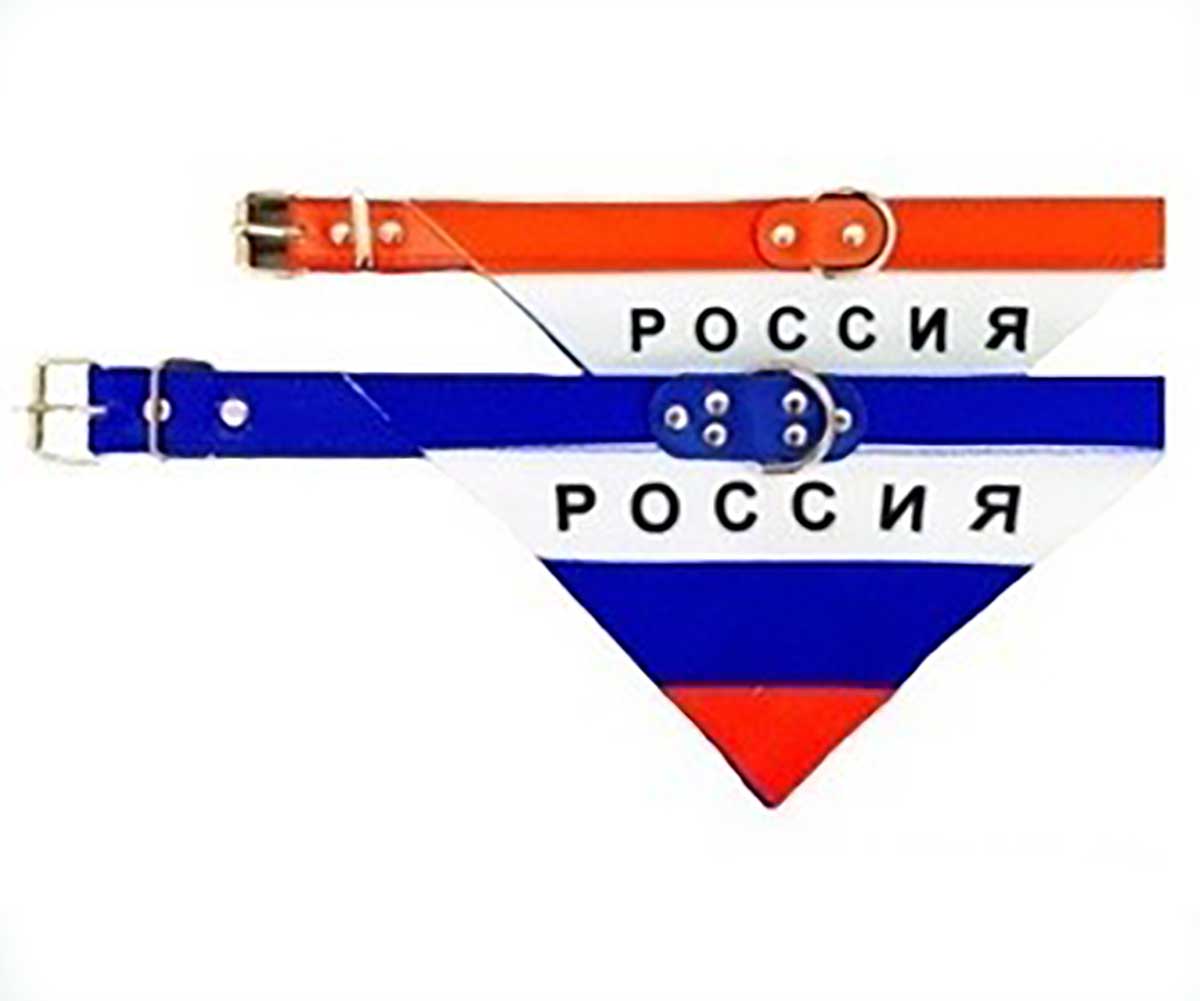 Ошейник Pet Fashion (Пет Фешн) Бандана Россия 1,5*38см Синий