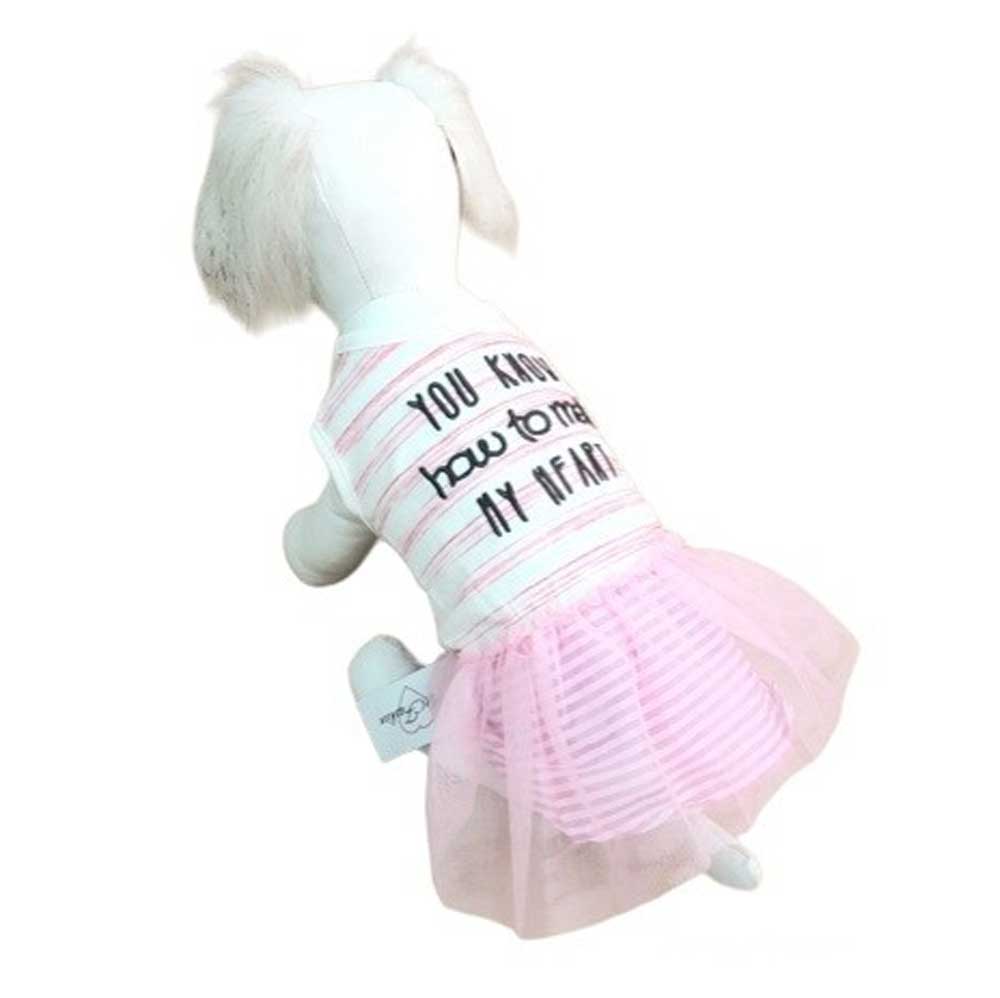 Платье Pet Fashion (Пет Фешн) Флирт L Полоска Розовое